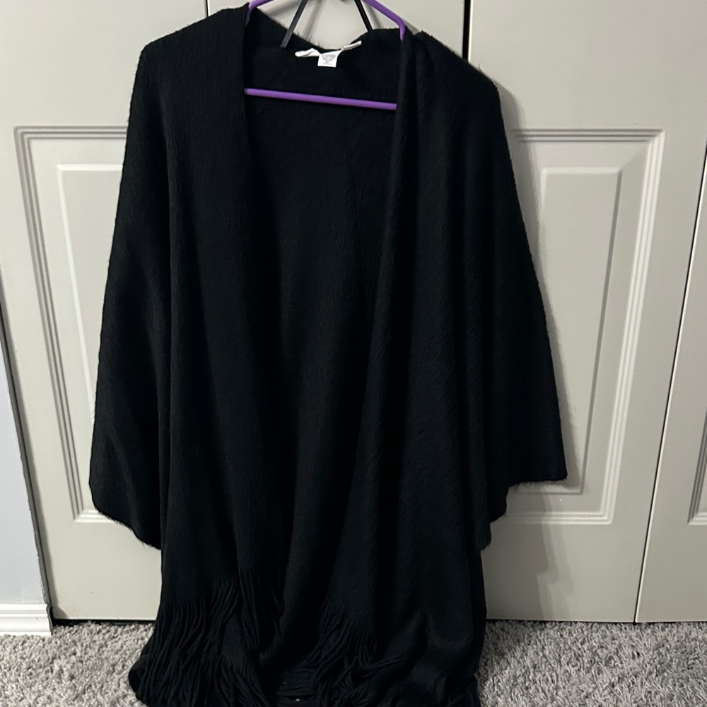 LC Lauren Conrad Black Poncho Sweater (2)